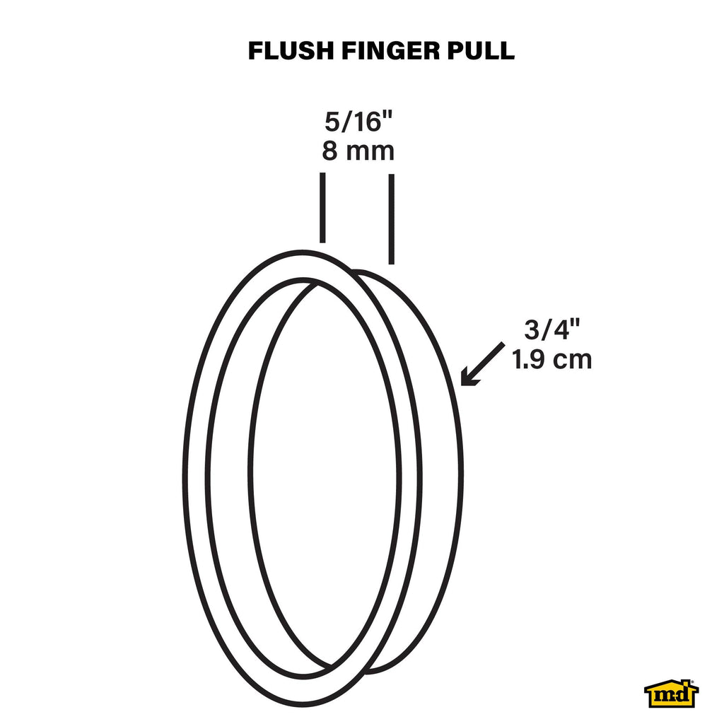 3/4" Flush Finger Pull for Sliding Doors