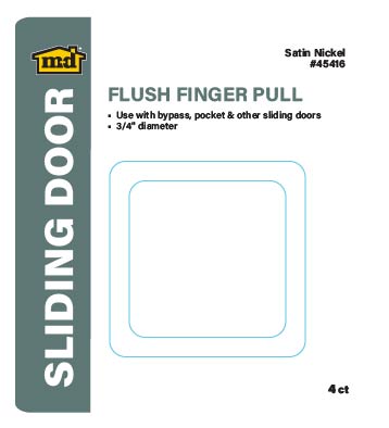 3/4" Flush Finger Pull for Sliding Doors