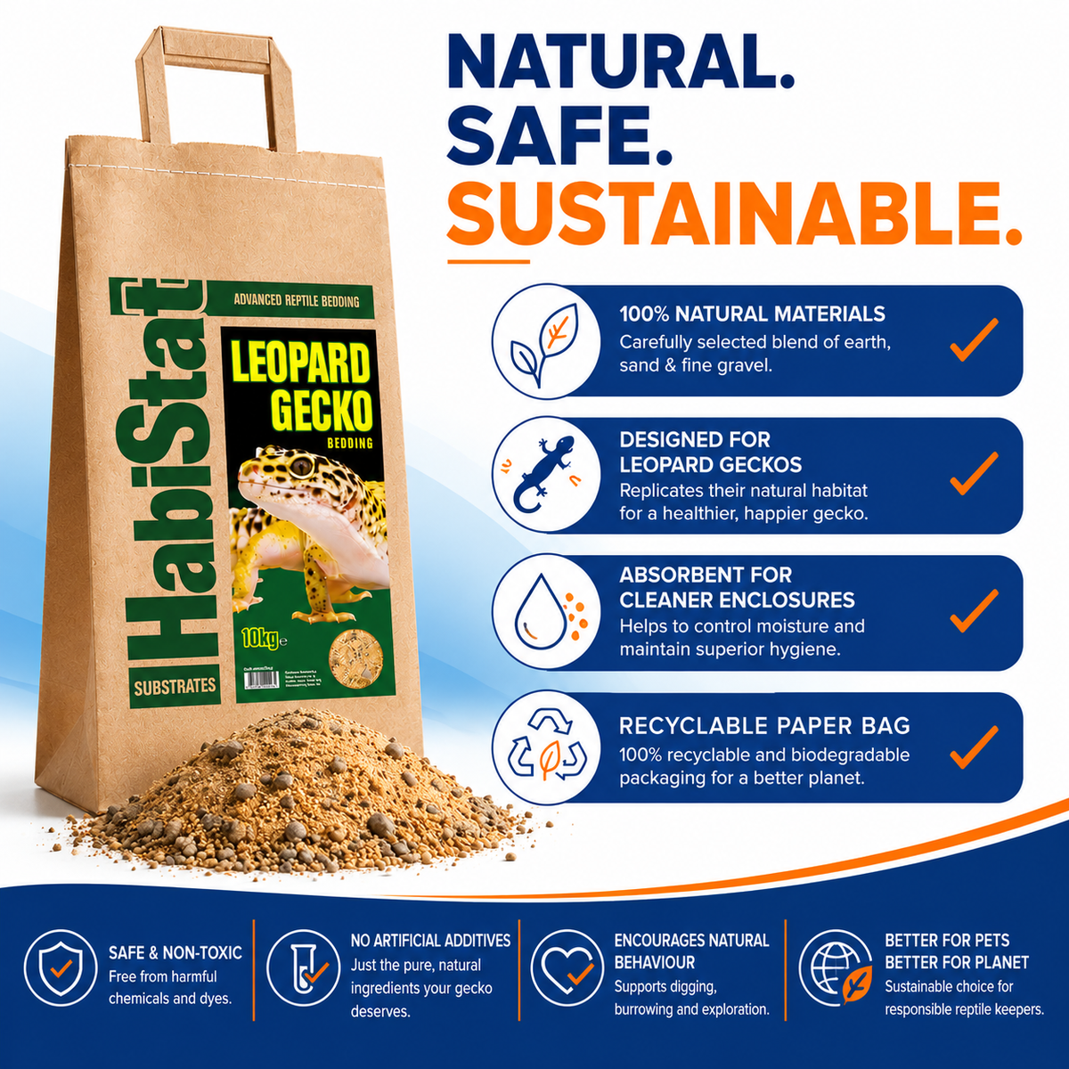 HabiStat Leopard Gecko Bedding Reptile Substrate 10kg