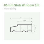 85mm Profile 22 Stub Window Sill (with End Caps)
