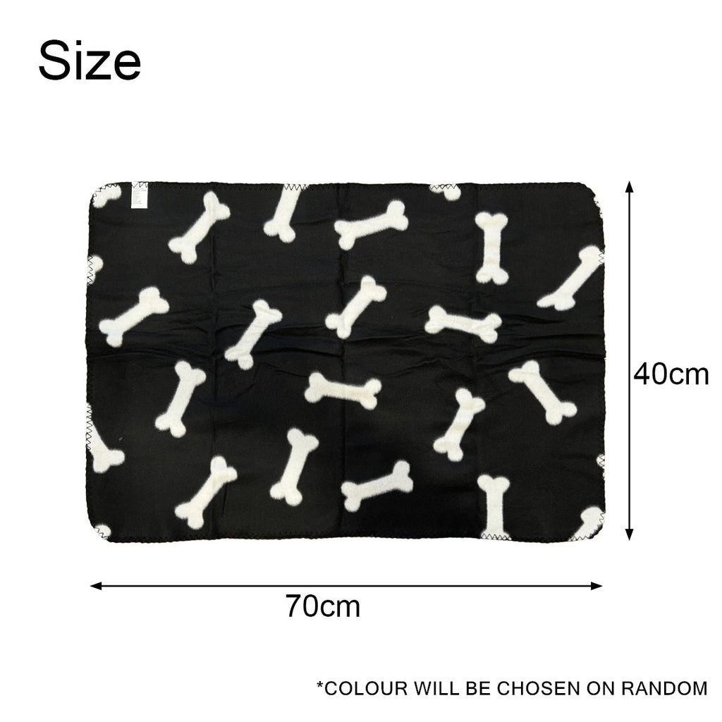 2PCS Pet Blanket Mat Plush Printed Cat Dog Puppy Bunny Warm Pad Soft Bed Cushion