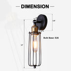1 - Light Black Industrial Wall Sconces with Adjustable Angle, Modern Wall Light for Hallway