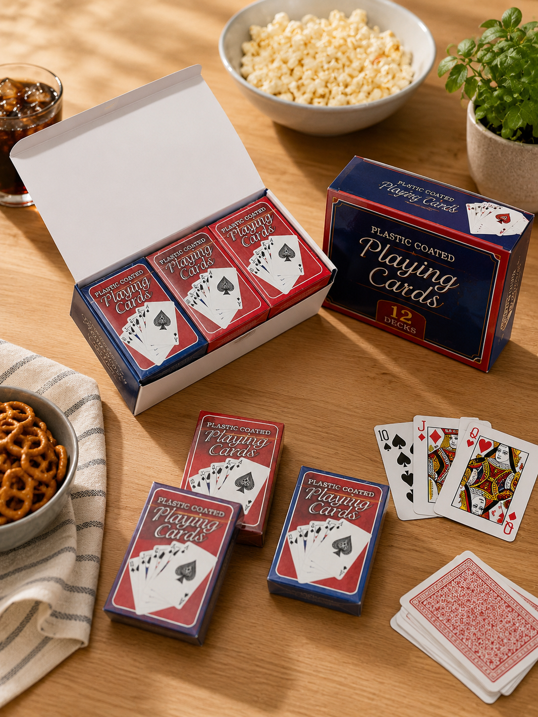 12 Pack Playing Cards Plastic Coated Poker Cards Decks Family Party Game Set