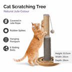 Cat Scratching Post Tree 53.5cm Jute Rope Scratcher w/ Sliding Balls Toy