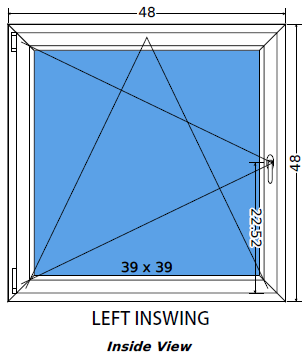 48"x48" Single Sash European uPVC Tilt and Turn Window