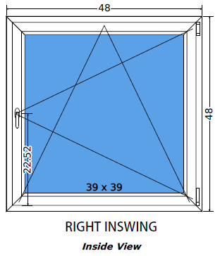48"x48" Single Sash European uPVC Tilt and Turn Window