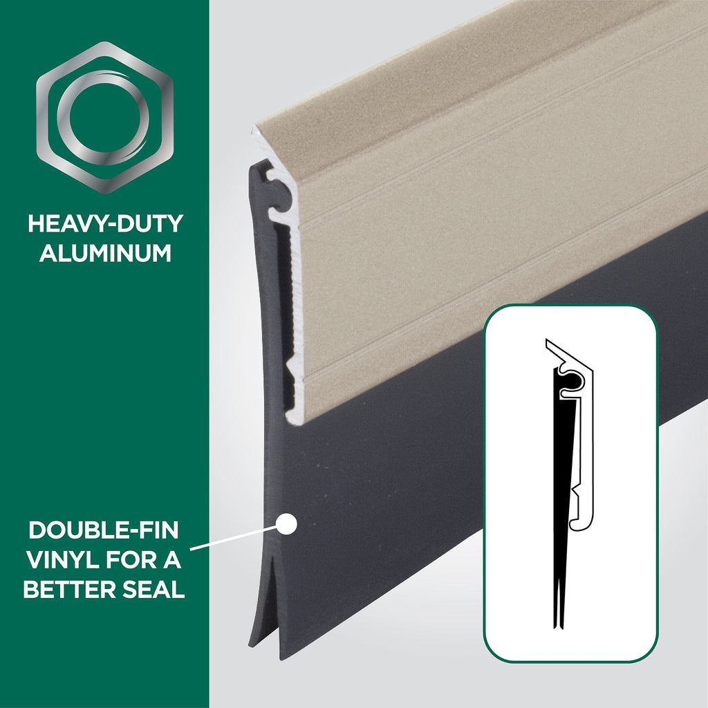 Aluminum and Vinyl Heavy-duty Screw-on Door Sweep