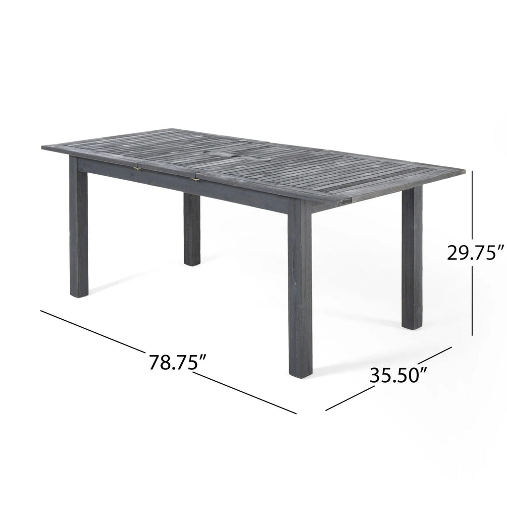 9-Piece Outdoor Dining Set, Extendable Acacia Wood Patio Table