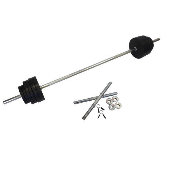 Muscle Motion 48kg Rubber Coated Standard Barbell Dumbbell Set
