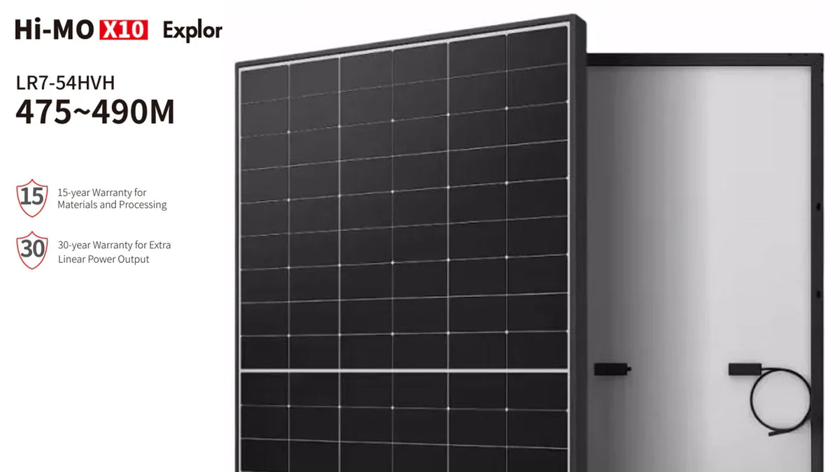 Longi 490W Hi-MO X10 Explorer HPBC Half Cell Black Frame Solar Panels