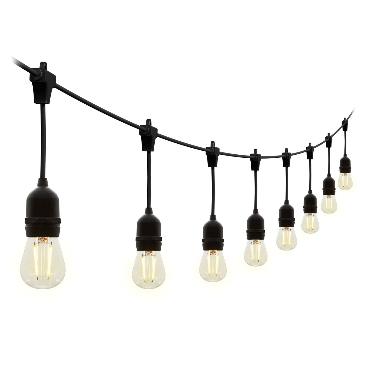 4lite Festoon Lighting Outdoor String Lamps with E27 Screw Warm White LED Bulbs - Maplin