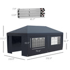 10' x 19.5' Pop Up Canopy Tent with Sidewalls, Dark Blue