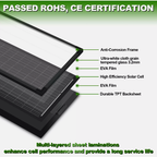 350W 12V Fixed Shingled Mono Solar Panel Caravan Camping RV