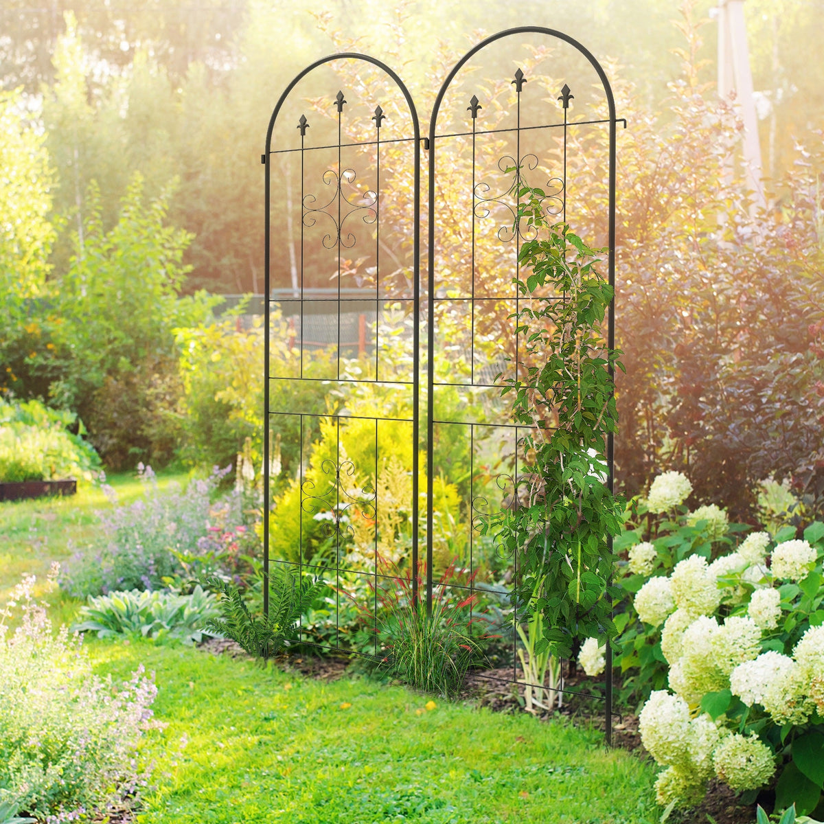 2-Pack 20" x 71" Metal Garden Trellis with Arrow Design