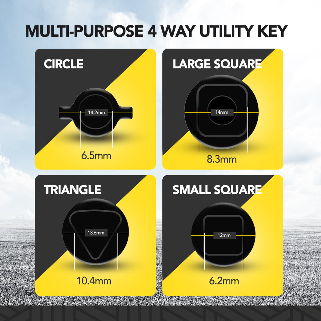 4-Way Utility Key | Multifunctional Meter & Cabinet | Anti-Rust Steel