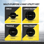 4-Way Utility Key | Multifunctional Meter & Cabinet | Anti-Rust Steel