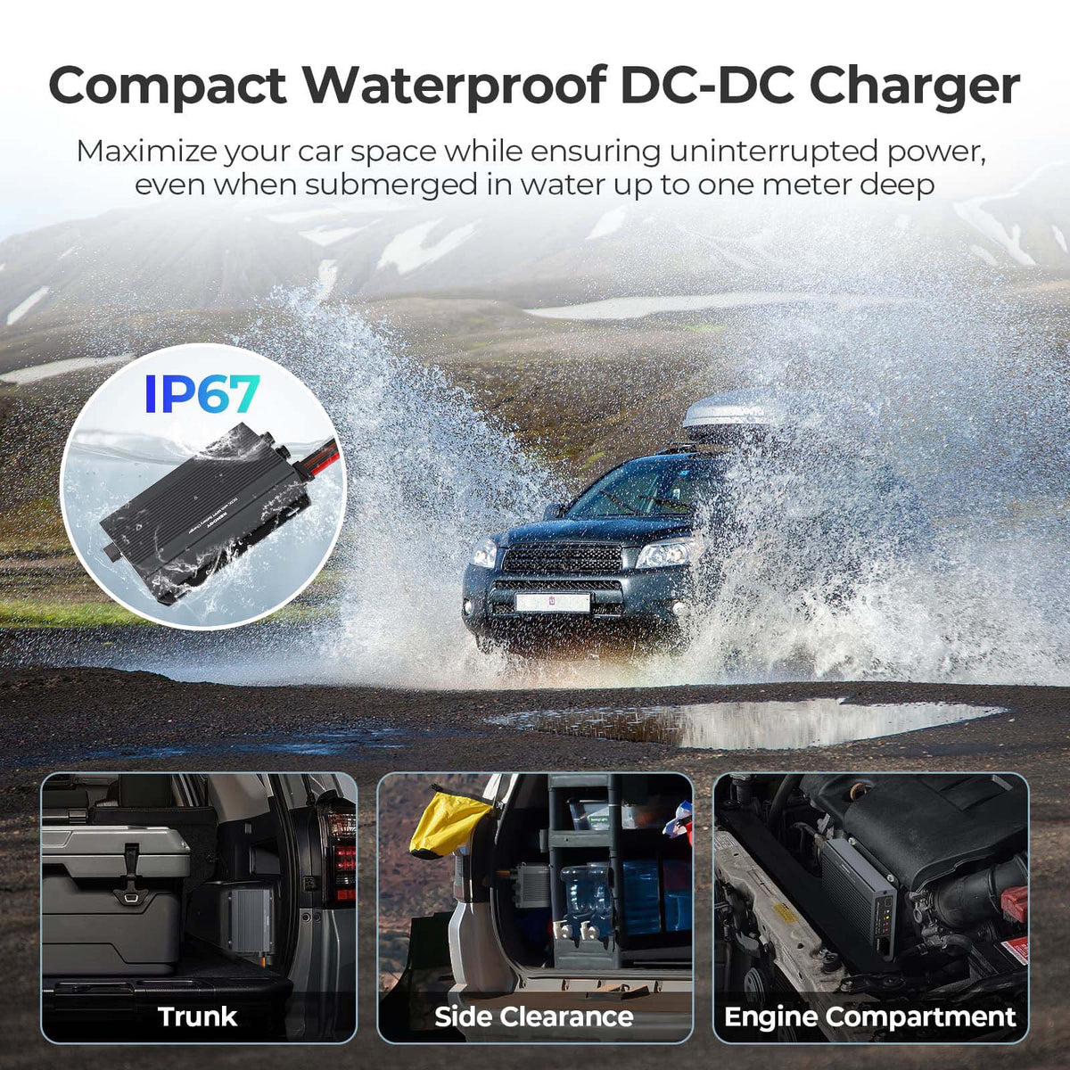 12V/24V IP67 50A DC-DC  Battery Charger with MPPT