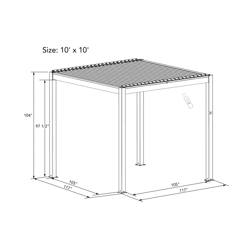 Villa Pergola - Motorized Louver w/ Edge Lighting