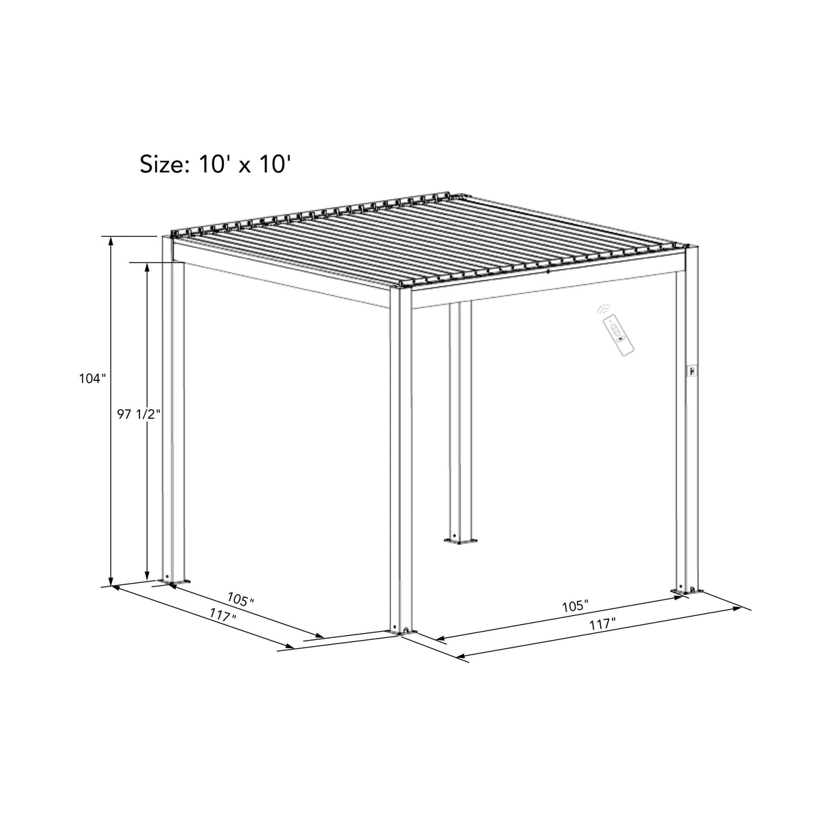 Villa Pergola - Motorized Louver w/ Edge Lighting