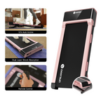 DeerRun Z10 12% Auto Incline Smart Walking Pad Treadmill with remote control Pink-Fat-burning & fitness friendly