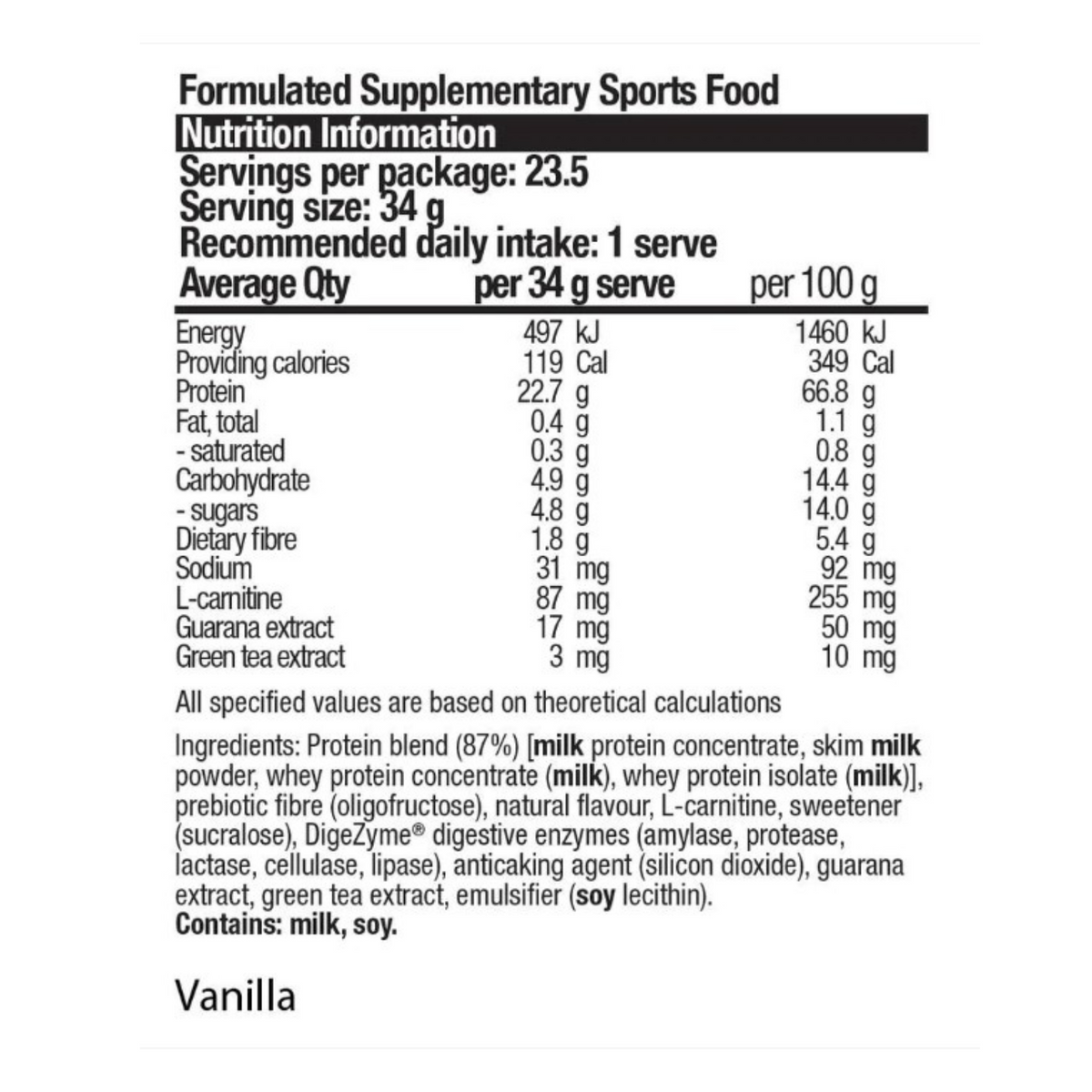 Body Science Shred Protein 800g - Vanilla
