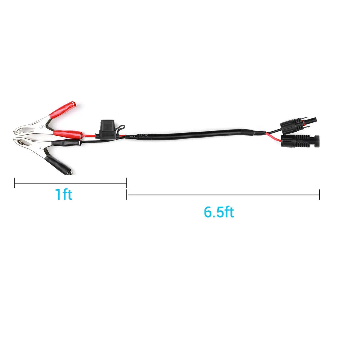 SOLAR CONNECTOR TO ALLIGATOR CLIPS 14 AWG CABLE