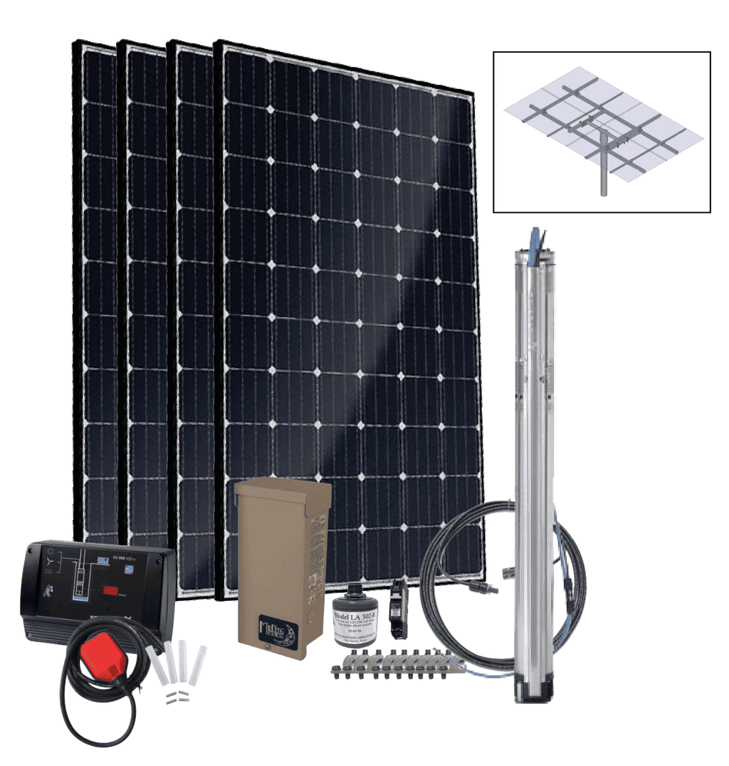 Grundfos 3 sqf-2 Pre-designed SQFlex Solar Water Pumping Kit | 2.6 to 3 gpm | 35 to 395 feet lift