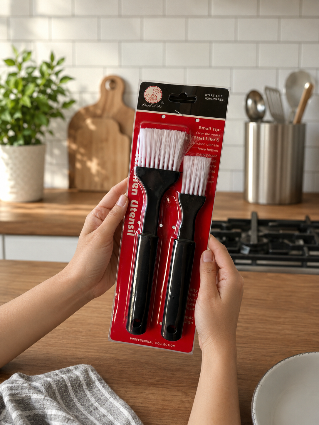 3 Pack x 2pcs Kitchen Cleaning Brush Set Scrubbing Brushes for Dishes Pots Pans Sink BBQ