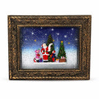 Christmas LED Snow Globe Picture Frame Light Music 6H Timer Xmas Decoration
