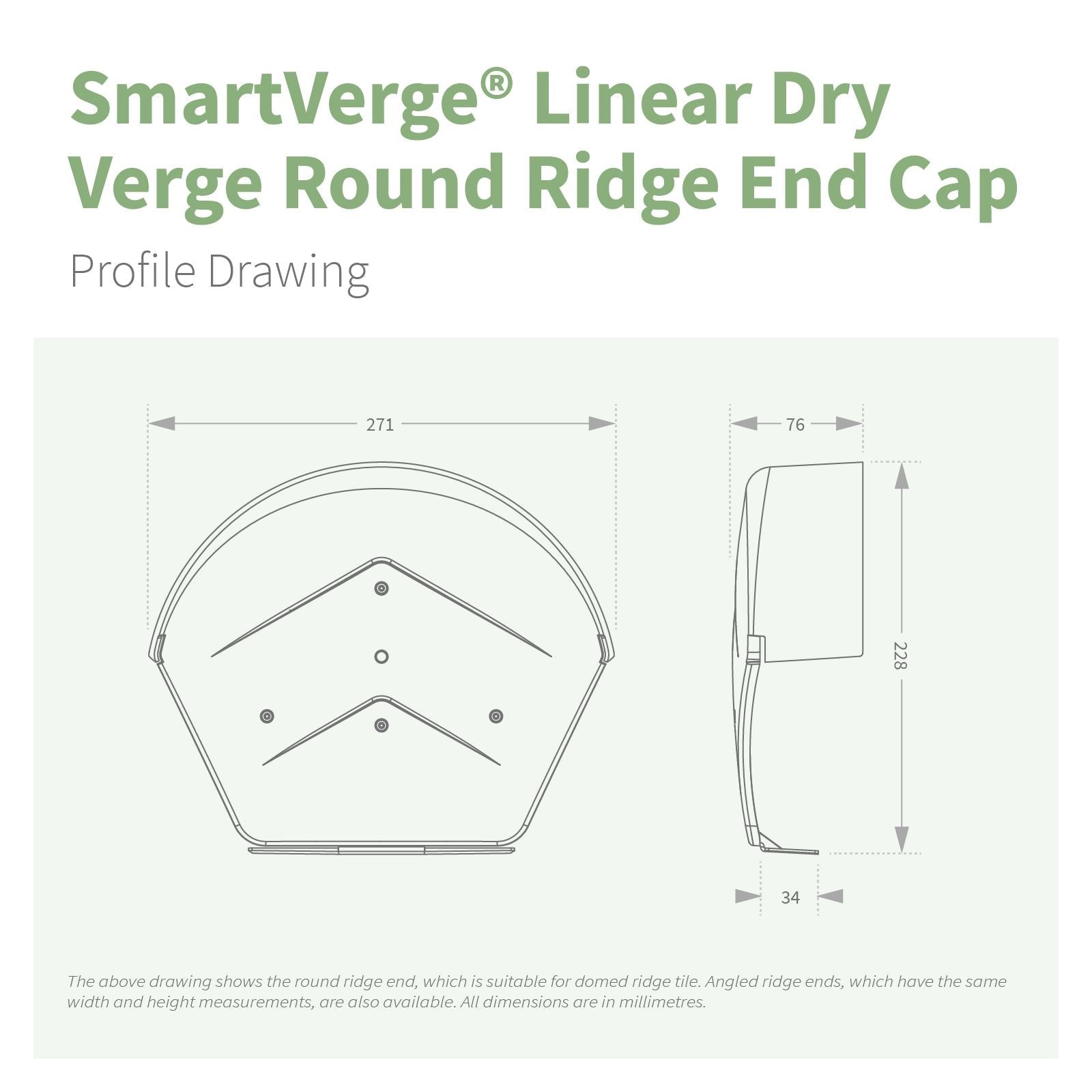 SmartVerge Linear Dry Verge Ridge End Cap