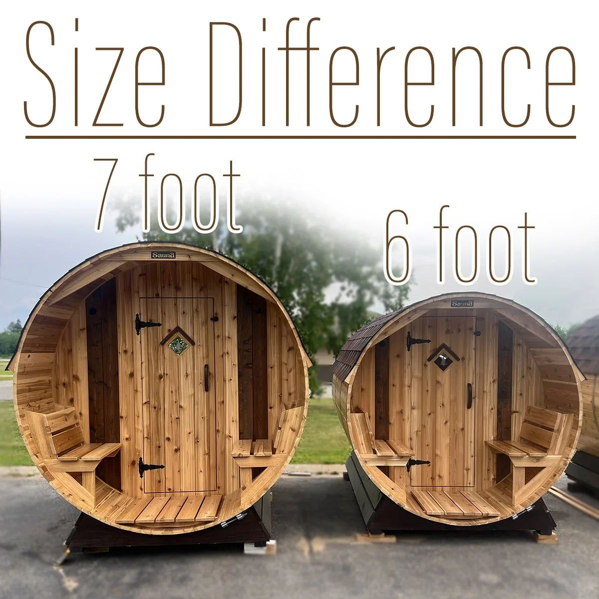 10 Person Cedar Barrel Sauna  | 7′ x 8'