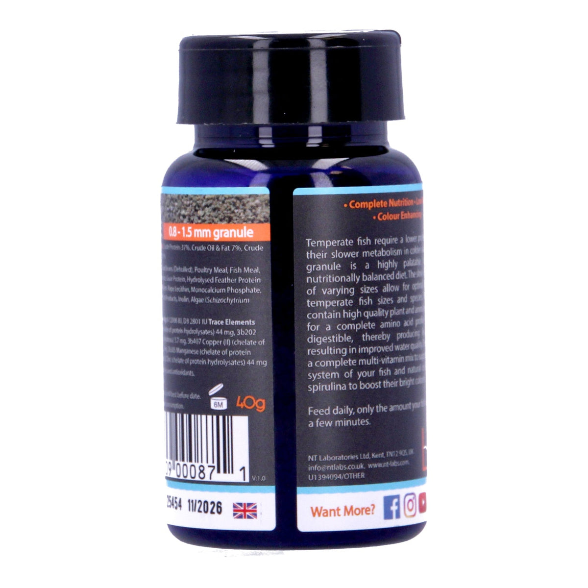 Nt Labs Temperate Granule Fish Food 40g