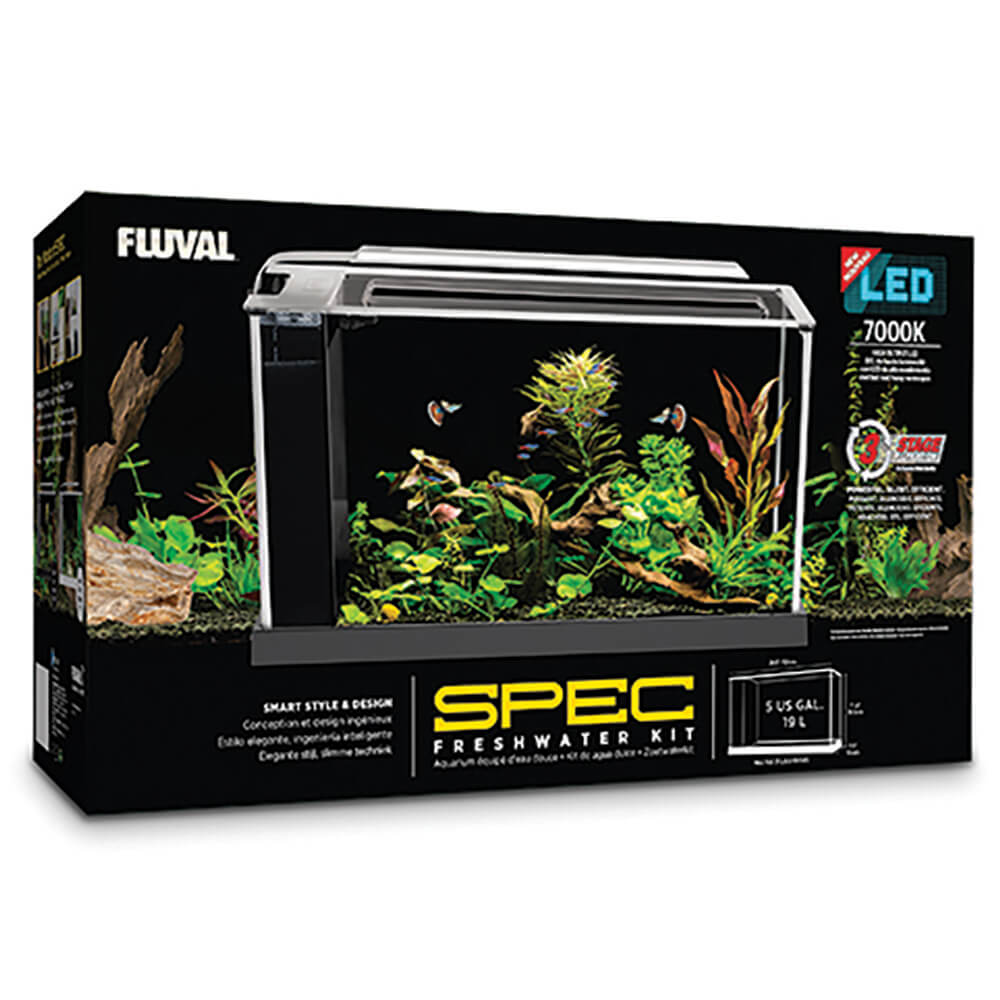 SPEC 19L Nano Aquarium with 7000K LED & 3-Stage Filtration White