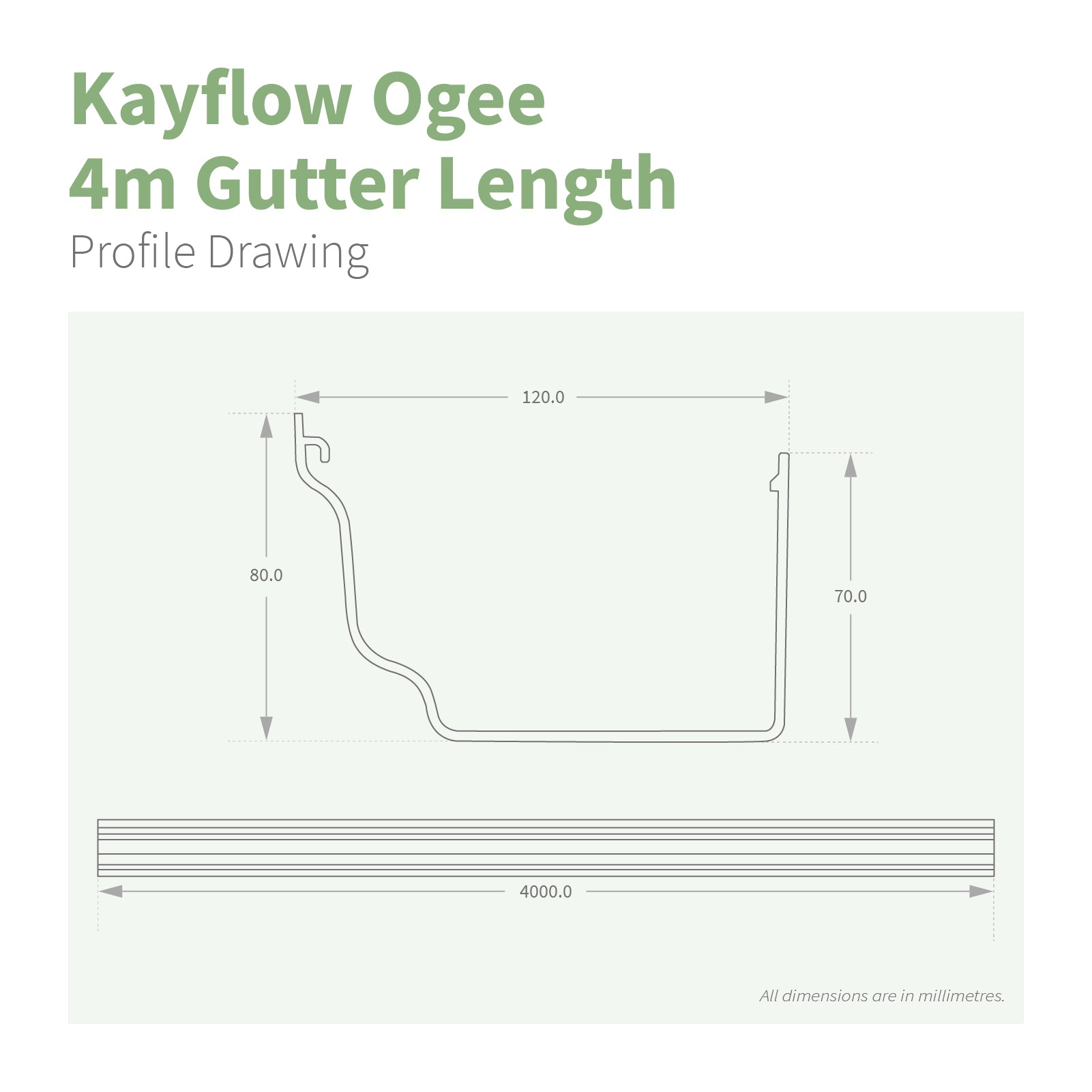 Kayflow Ogee 120mm Gutter Length (4m)