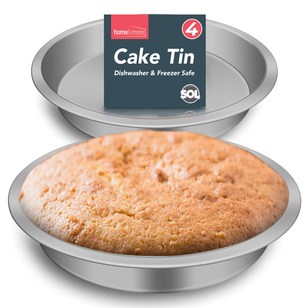 Round 8 Inch Cake Tin 20cm | Deep Baking Pan Tray | 4 Pack