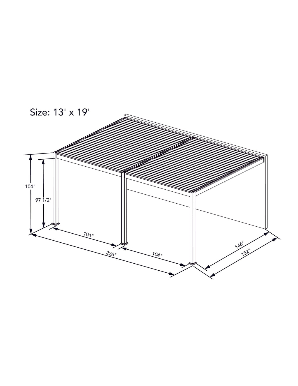 Villa Pergola - Motorized Louver w/ Edge Lighting