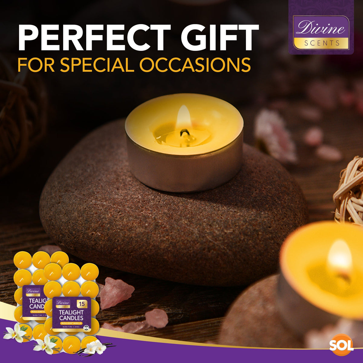 Scented Tea Light Candles | 4 Hour Burn Fragrance | 15-30 Pack
