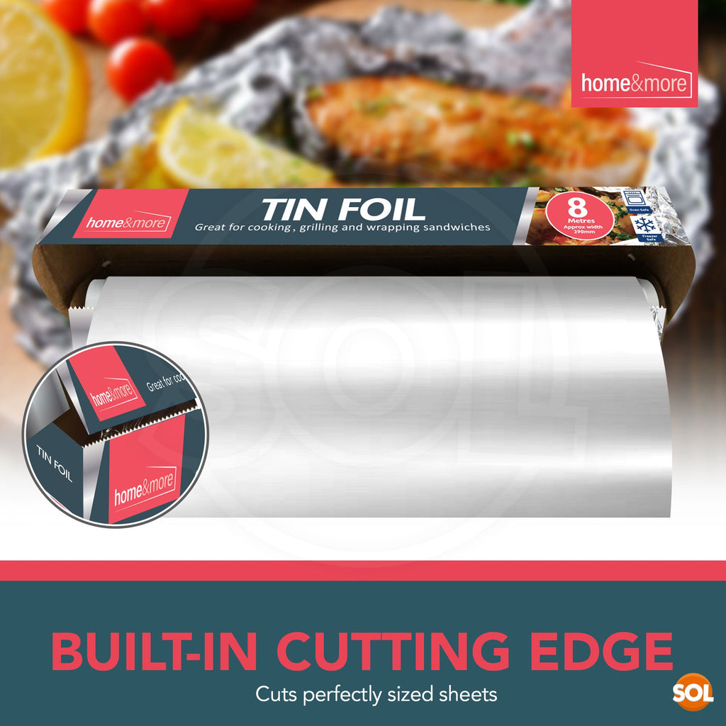 Tin Foil 8m x 29cm Non-Stick Aluminium | Wrapping Grilling BBQ | 24 Pack