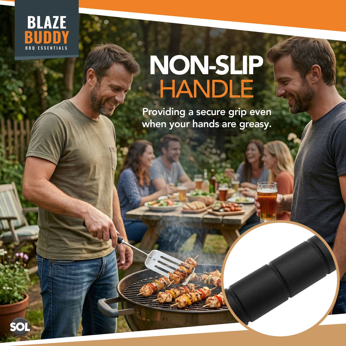 Stainless Steel BBQ Spatula | Grill Burger Flipper Outdoor Tool | 2 Pack