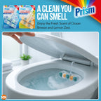 4pk Toilet Rim Blocks Multipack, Lemon & Ocean Fresh Scented Fragrance Cleaner with Foaming Action Limescale Prevention, Lasting Freshness in Every Flush, Daily Bathroom Odour Deodoriser 180g(45gx4)