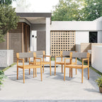 Alora 5-Piece Acacia Wood Outdoor Patio Dining Set with Chairs and Table
