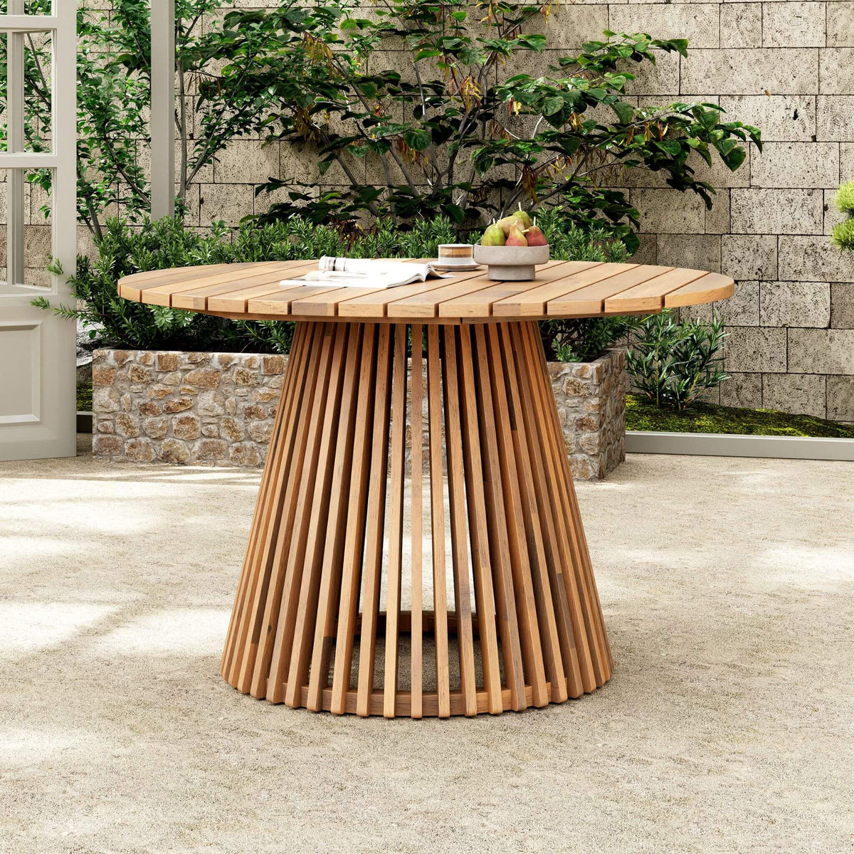 Alora 5-Piece Acacia Wood Outdoor Patio Dining Set with Chairs and Table
