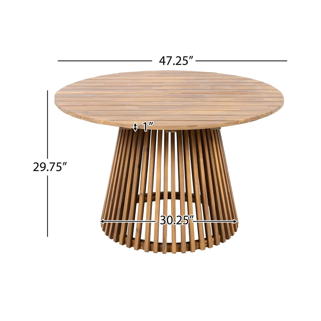 Alora 5-Piece Acacia Wood Outdoor Patio Dining Set with Chairs and Table