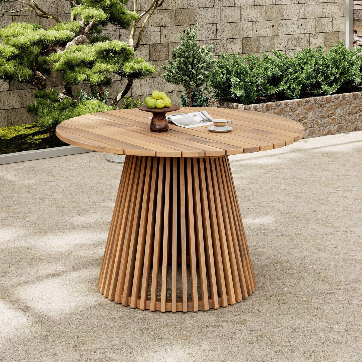 Alora 5-Piece Acacia Wood Outdoor Patio Dining Set with Chairs and Table