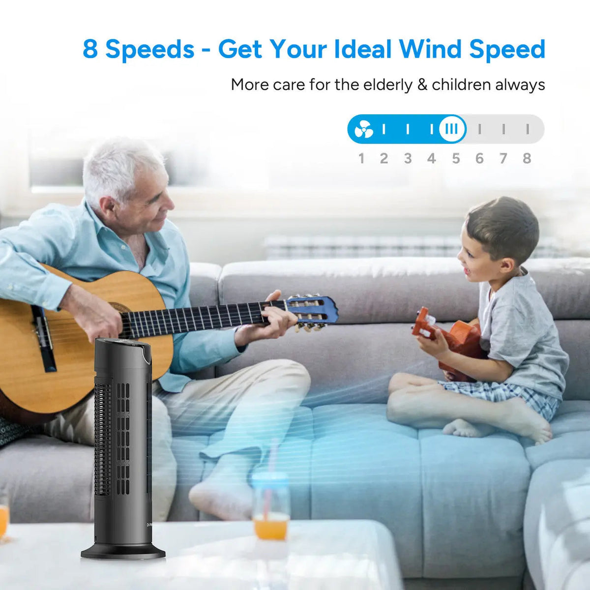 Dr.Prepare 16-inch Tower Fan with 12W DC Motor