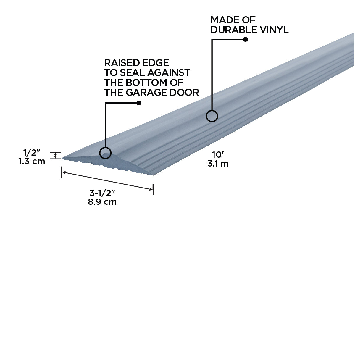 Gray Vinyl Garage Door Threshold Kit