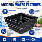 Bermuda 70L PE Preformed Pond Basin 58x58x30cm