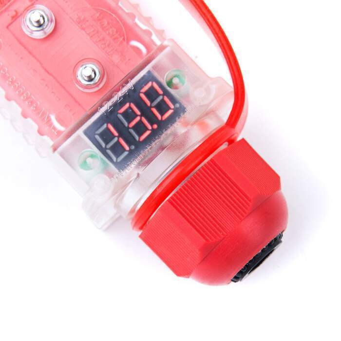 Anderson Plug Voltmeter with Voltage Display - 50A, Red