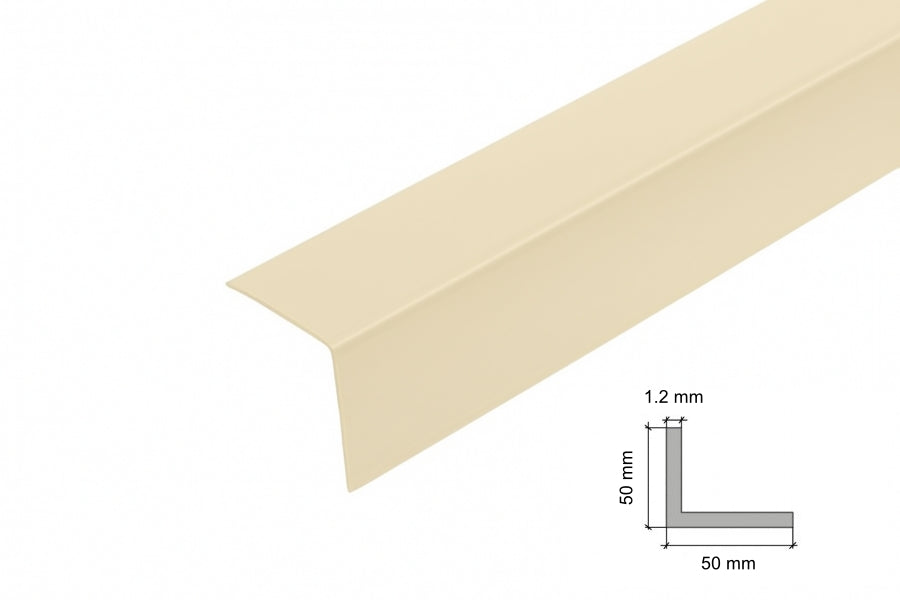 Ivory PVC Corner Angle Trim – Equal Size Plastic Corner Strip
