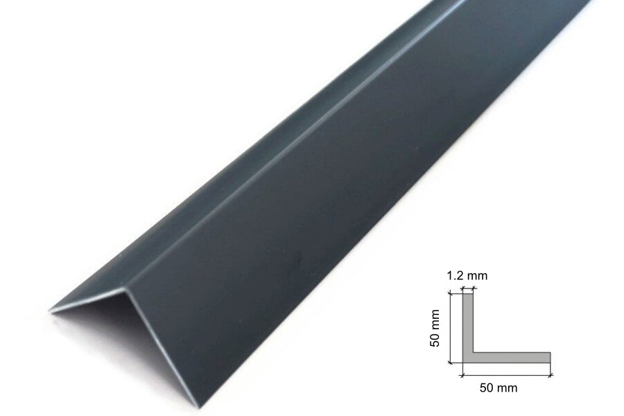 RAL 7016 Corner Trim – Anthracite PVC 90° Angle Strip 50x50 